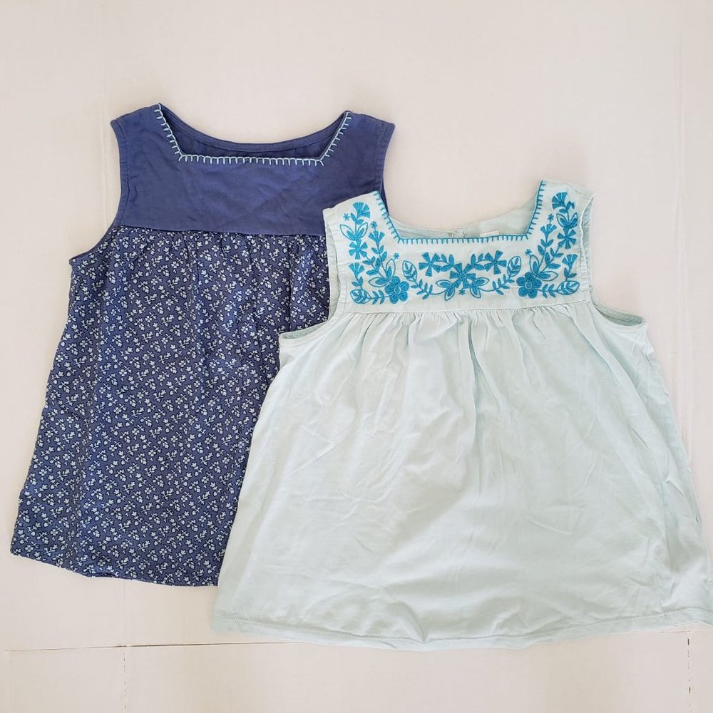 Gap Girls Embroidered Square Neck Tank Tops